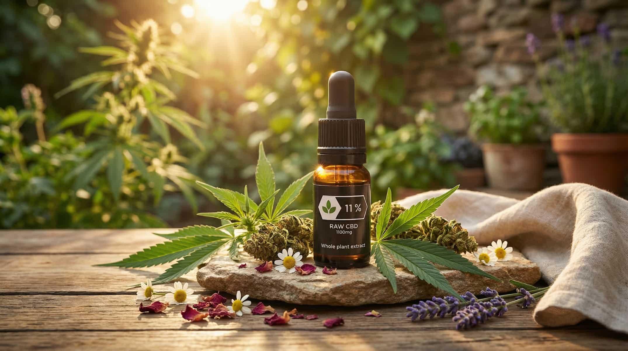 Premium CBD & CBG oils in natural setting
